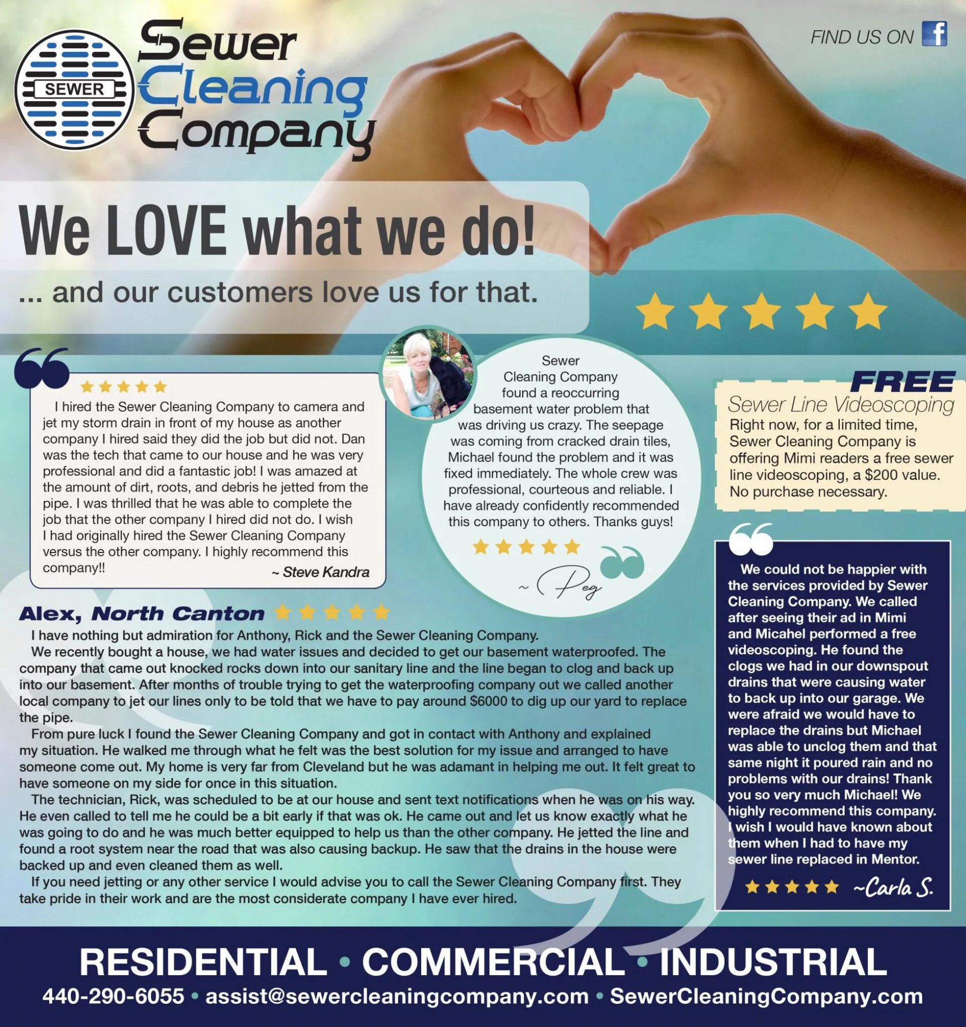 Sewer Cleaning Company "We Love What We Do!" infographic